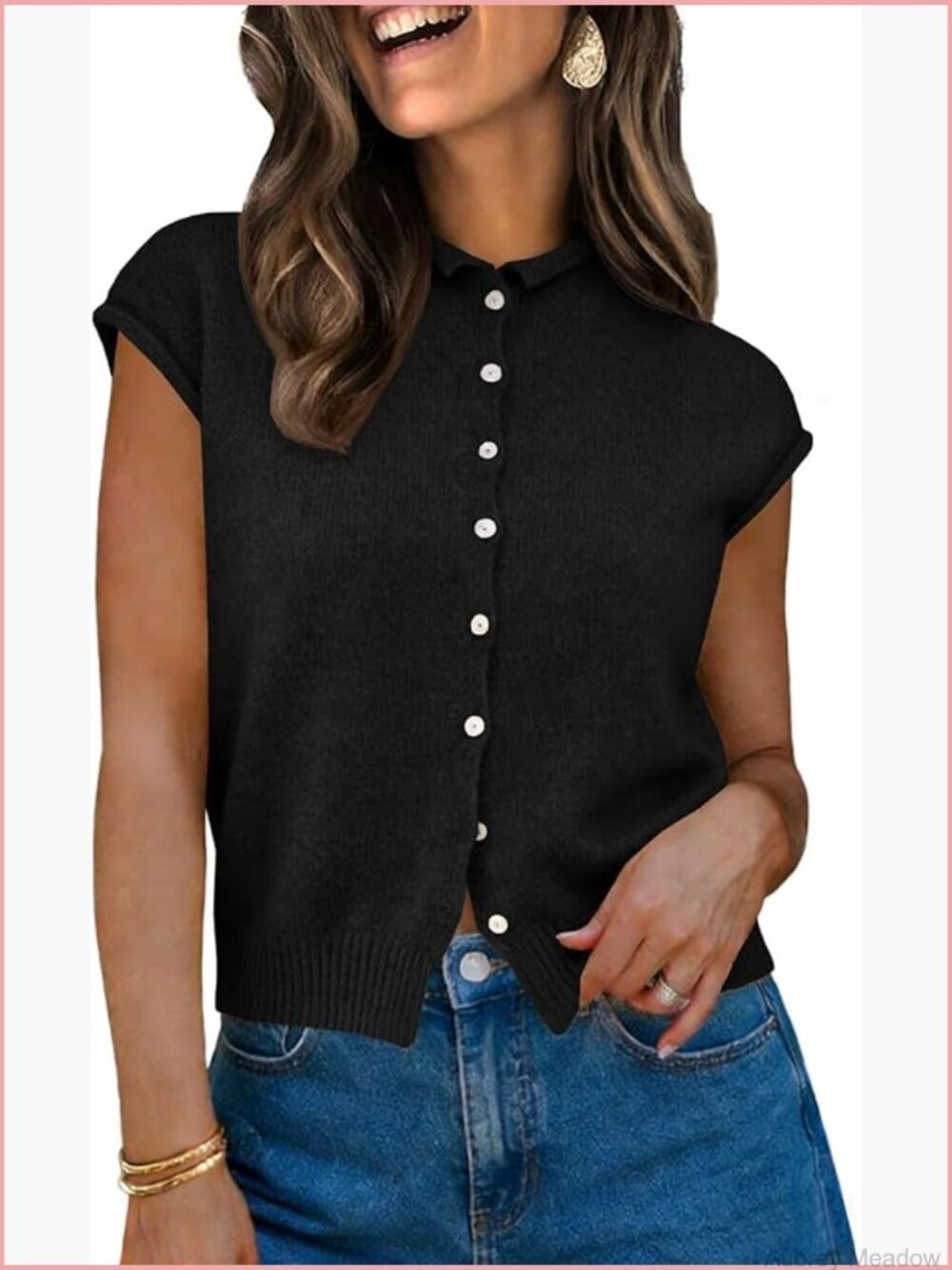 Short Sleeve Cardigan Summer Casual Button Down Lightweight Knit Tops